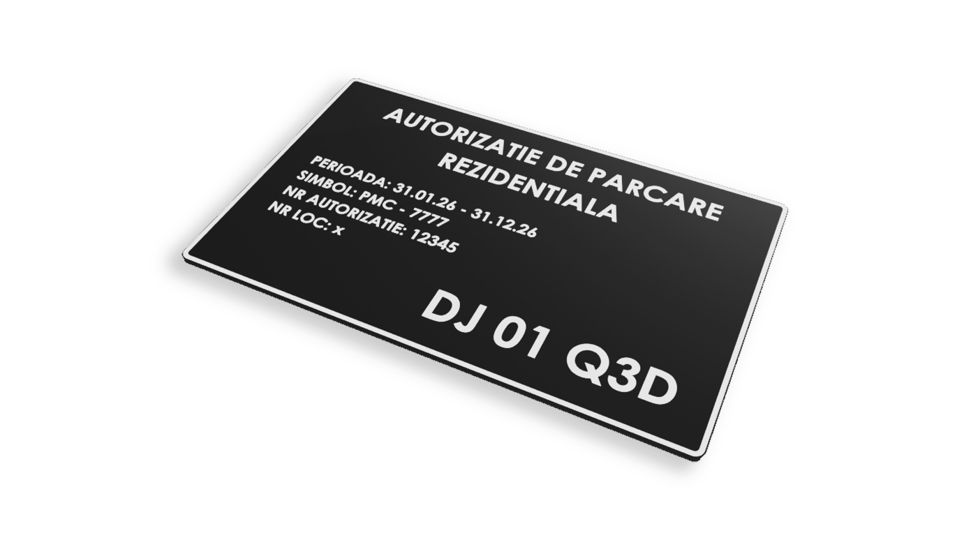 Plăcuță Parcare Rezidențială Dreaptă