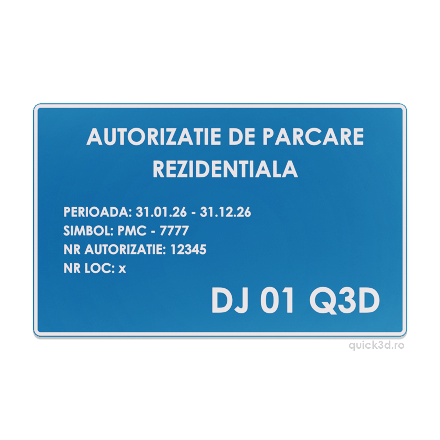 Plăcuță Parcare Rezidențială Cu Ghidaj Pentru Gard