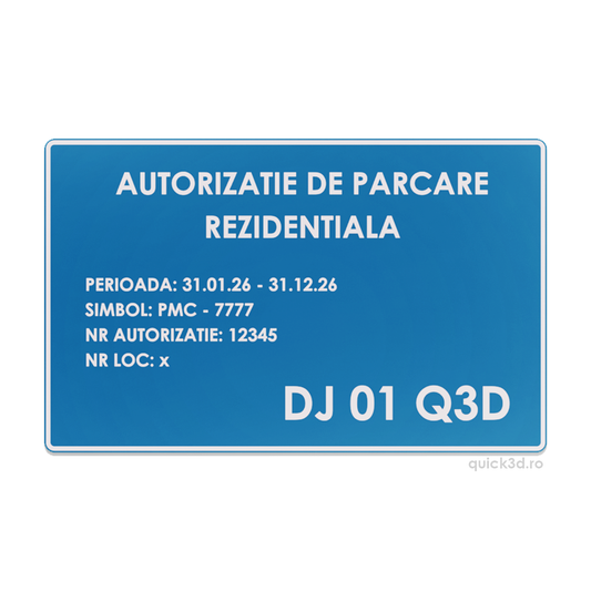 Plăcuță Parcare Rezidențială Cu Ghidaj Pentru Gard