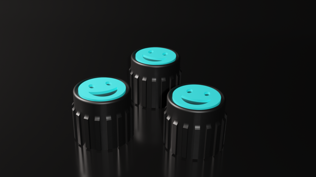 negru - albastru Smiley Face - Capacele Valva